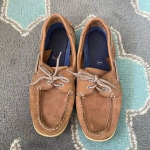 Sperry Topsider Boat Shoes Mens 9 Tan Leather Non Slip Sole